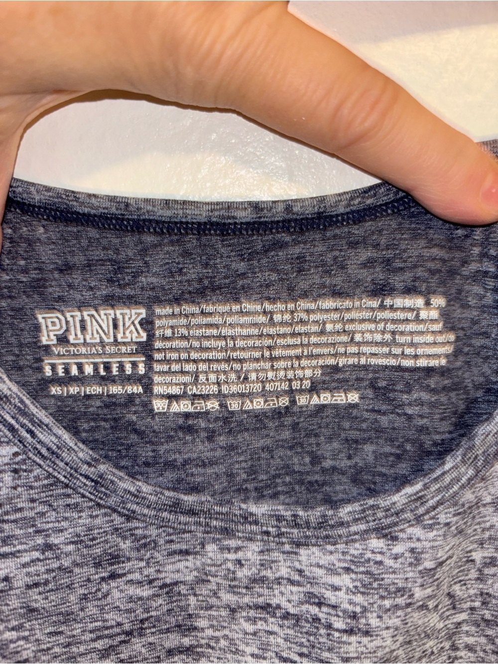 PINK Victoria's Secret Heathered Gray Seamless Short Sleeve Tee